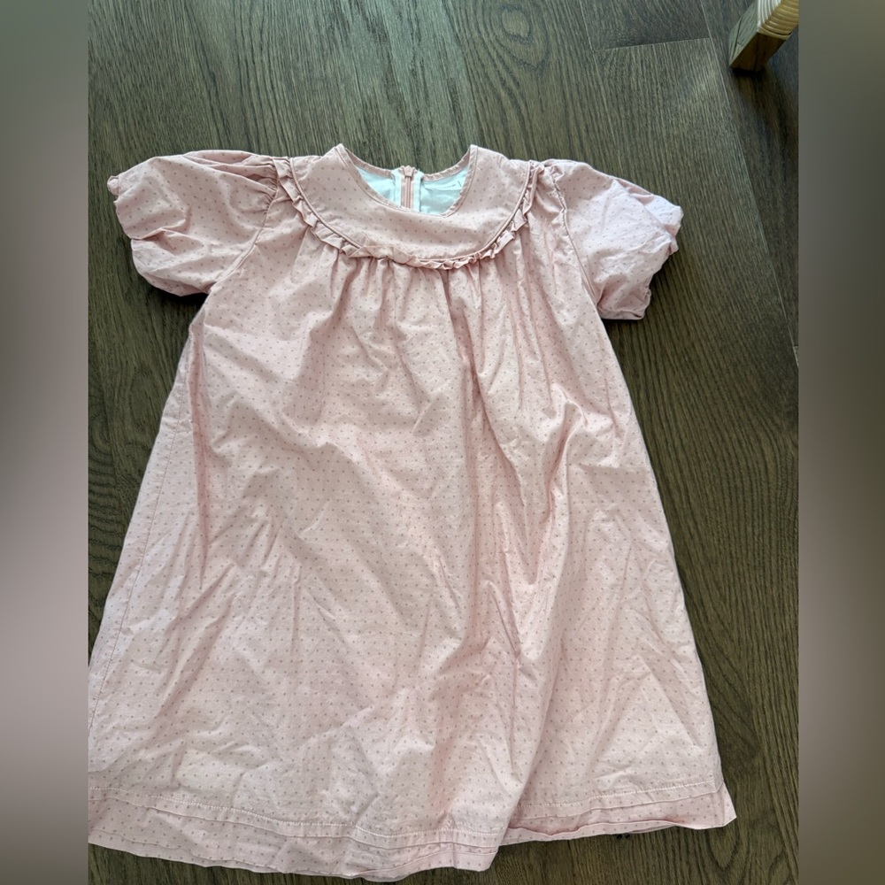Minnow Charming Pink Kids Dress with polka dot 7/8
